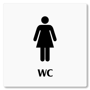 WC ženy, 80x80mm, bílá, Nevada